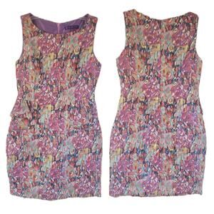 Nicola floral dress shift mini Y2K brocade sleeveless size small